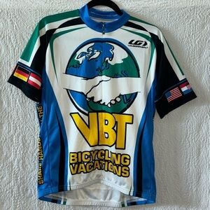 Louis Garneau VBT Bicycle Tour Zip Up Jersey 'Shake Hands With The World' Shirt